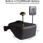 LS-800D DVR 5-Zoll-abnehmbare Drohne 5.8G Diversity Video Brille Headset Eingebautes Drohnen zubehör